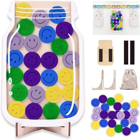Magnetic Reward Jar, Classroom Reward Jar for Kids, Personalized Stars Reward Ja - Picture 1 of 6